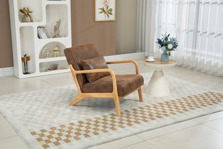 Mid Century Modern Fabric Accent Chair With Waist Cushion - Omega Lifestyles