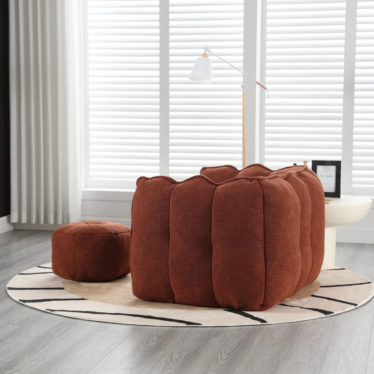 Soft Chenille High Resilient Foam Bean Bag Chair - Omega Lifestyles
