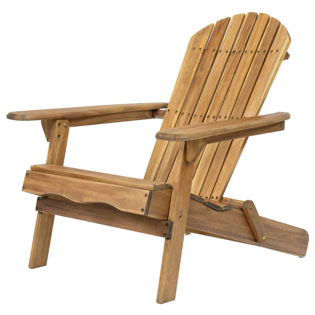 Acacia Wood Foldable Rustic Outdoor Adirondack Chair - Omega Lifestyles