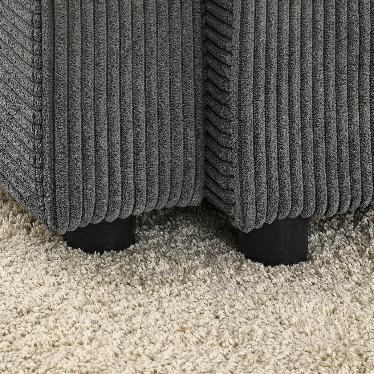 Modern 6-Seat Corduroy Fabric Armless Sofa Set - Omega Lifestyles