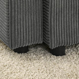 Modern Corduroy L-Shaped Armless 4-Seat Sofa - Omega Lifestyles