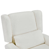 Boucle Upholstered Beige Power Recliner Chair With Swivel - Omega Lifestyles