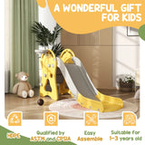 3-in-1 Toddler Slide Climber Basketball Hoop Indoor Playset - Omega Lifestyles