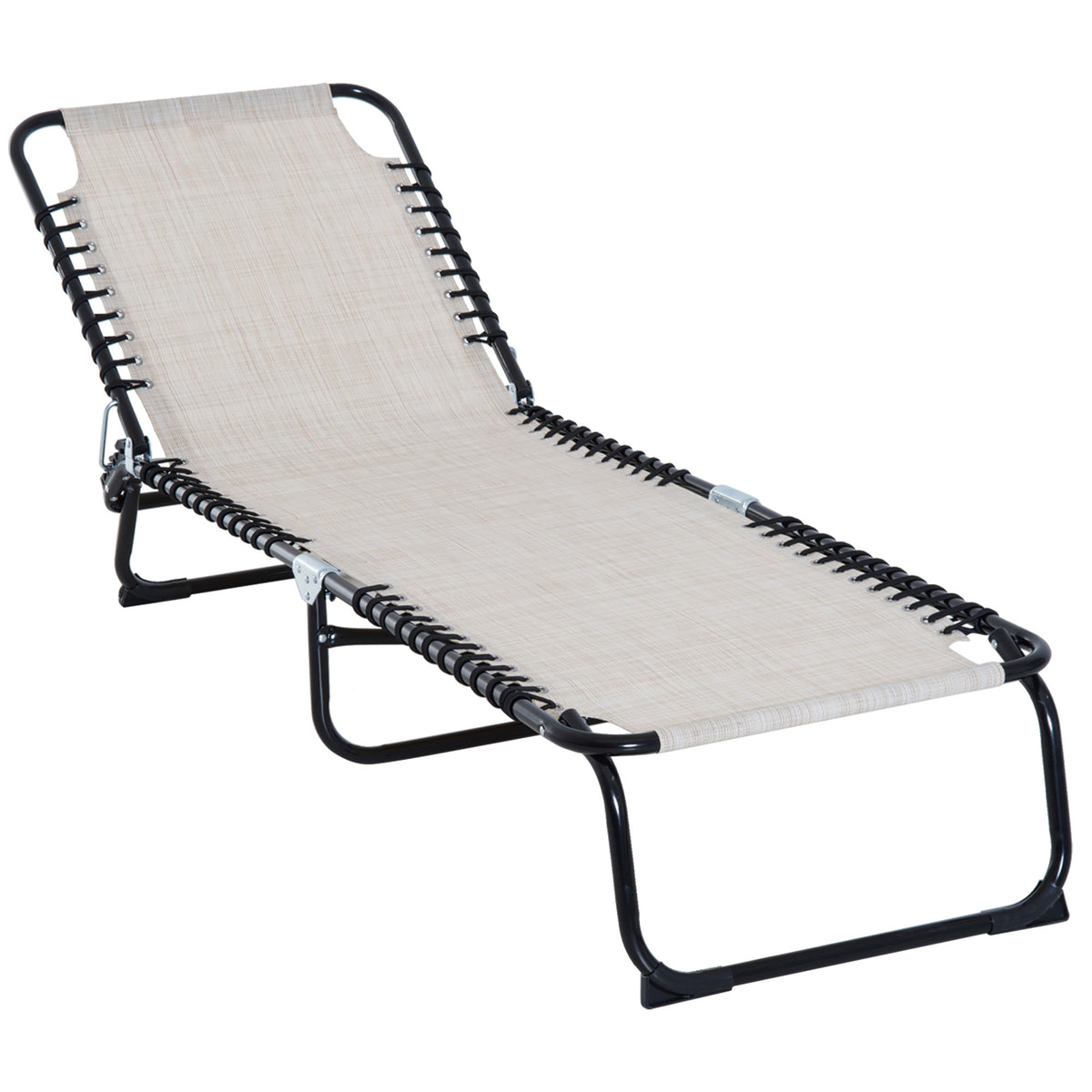 Adjustable Folding Outdoor Steel Chaise Lounge Chair