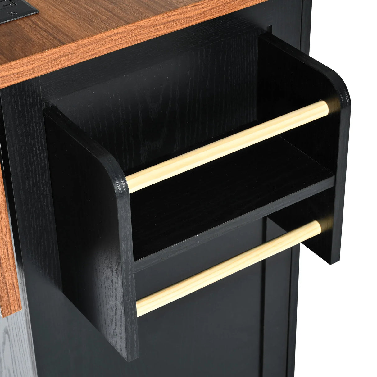 Farmhouse Kitchen Island Cart With Power Outlet - Omega Lifestyles