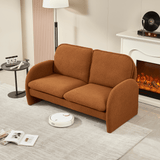 Sherpa Fabric Plush Foam Cushion Loveseat Sofa - Omega Lifestyles