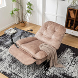 Modern Soft Velvet Swivel Gliding Recliner Chair With Phone Holder - Omega Lifestyles