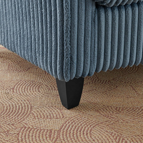 Corduroy Foam Lazyman Single-Person Sofa Chair Blue - Omega Lifestyles