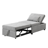 Multifunctional Gray Velvet Folding Ottoman Sofa Bed - Omega Lifestyles