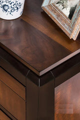 Transitional Acacia Walnut Solid Wood 2-Drawer Nightstand - Omega Lifestyles