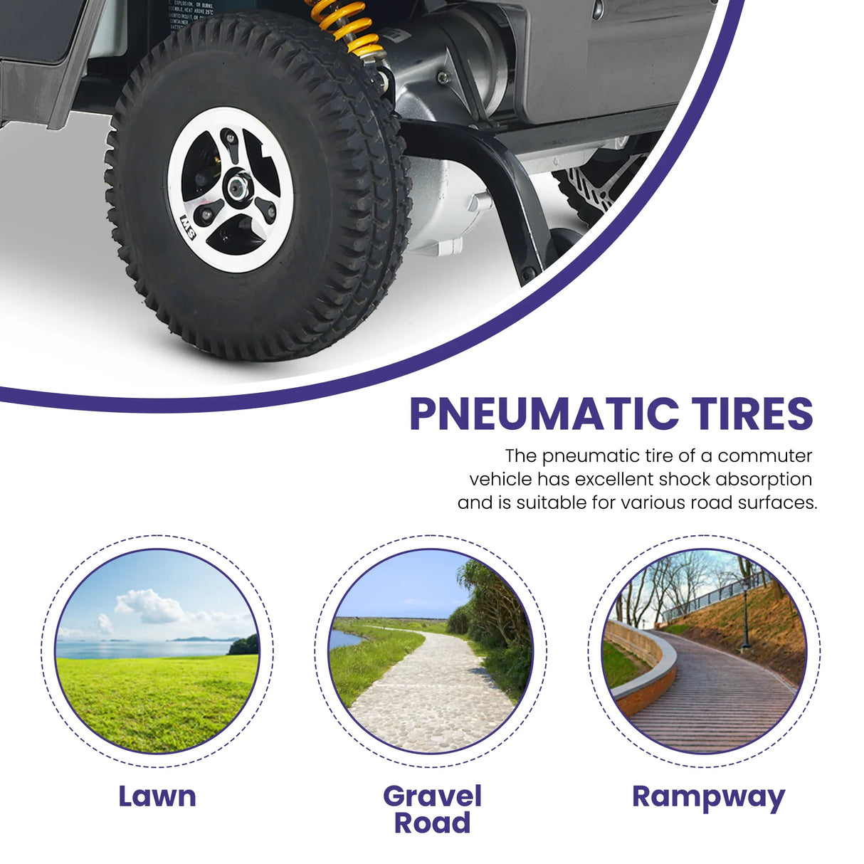 Heavy Duty Metal Mobility Scooter With Pneumatic Tires - Omega Lifestyles