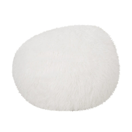 Rounded Faux Fur Foam Filled Bean Bag Chair - Omega Lifestyles