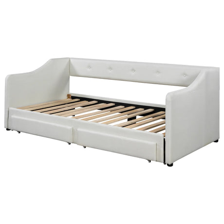 Twin XL Upholstered Daybed With Storage Drawers and Trundle - Omega Lifestyles