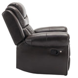 Manual Recliner Brown Faux Leather Chair With LED Light Strip - Omega Lifestyles