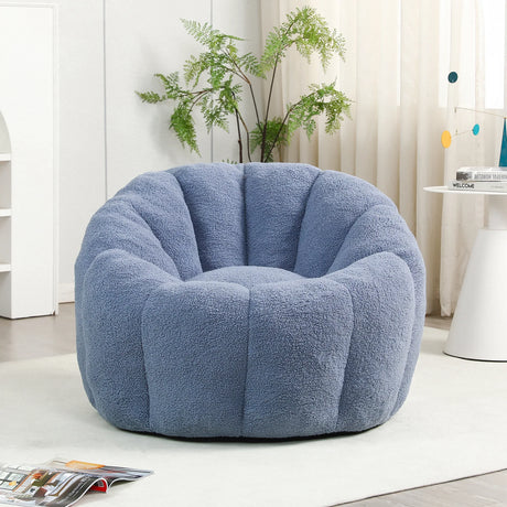 Plush Teddy Foam Bean Bag Chair With Armrests - Omega Lifestyles