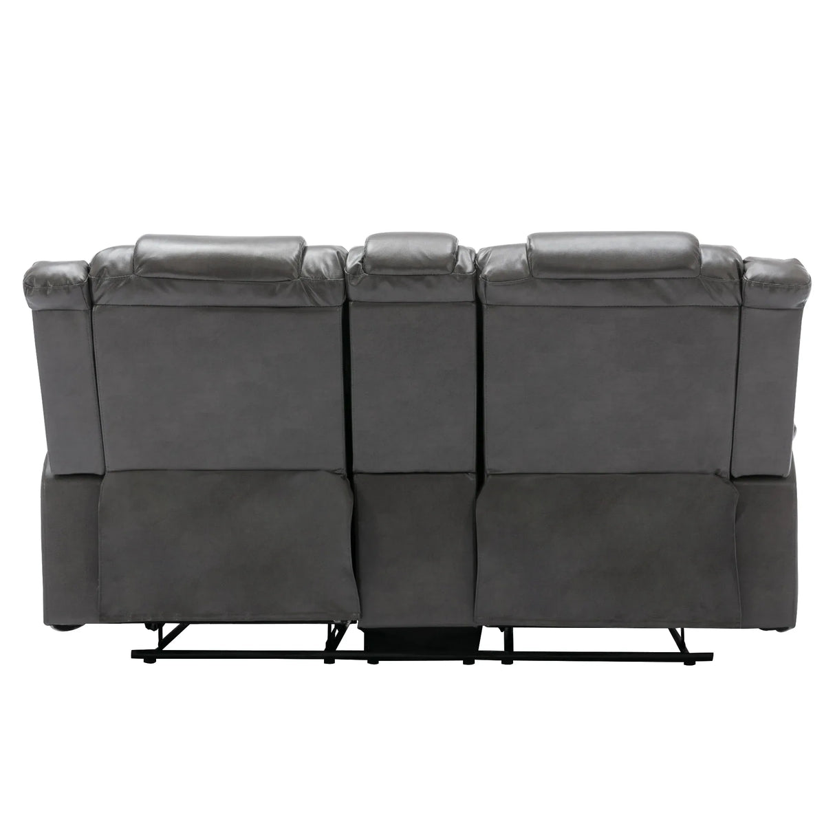 Grey Manual Recliner Chair With Storage Box And Cup Holders - Omega Lifestyles