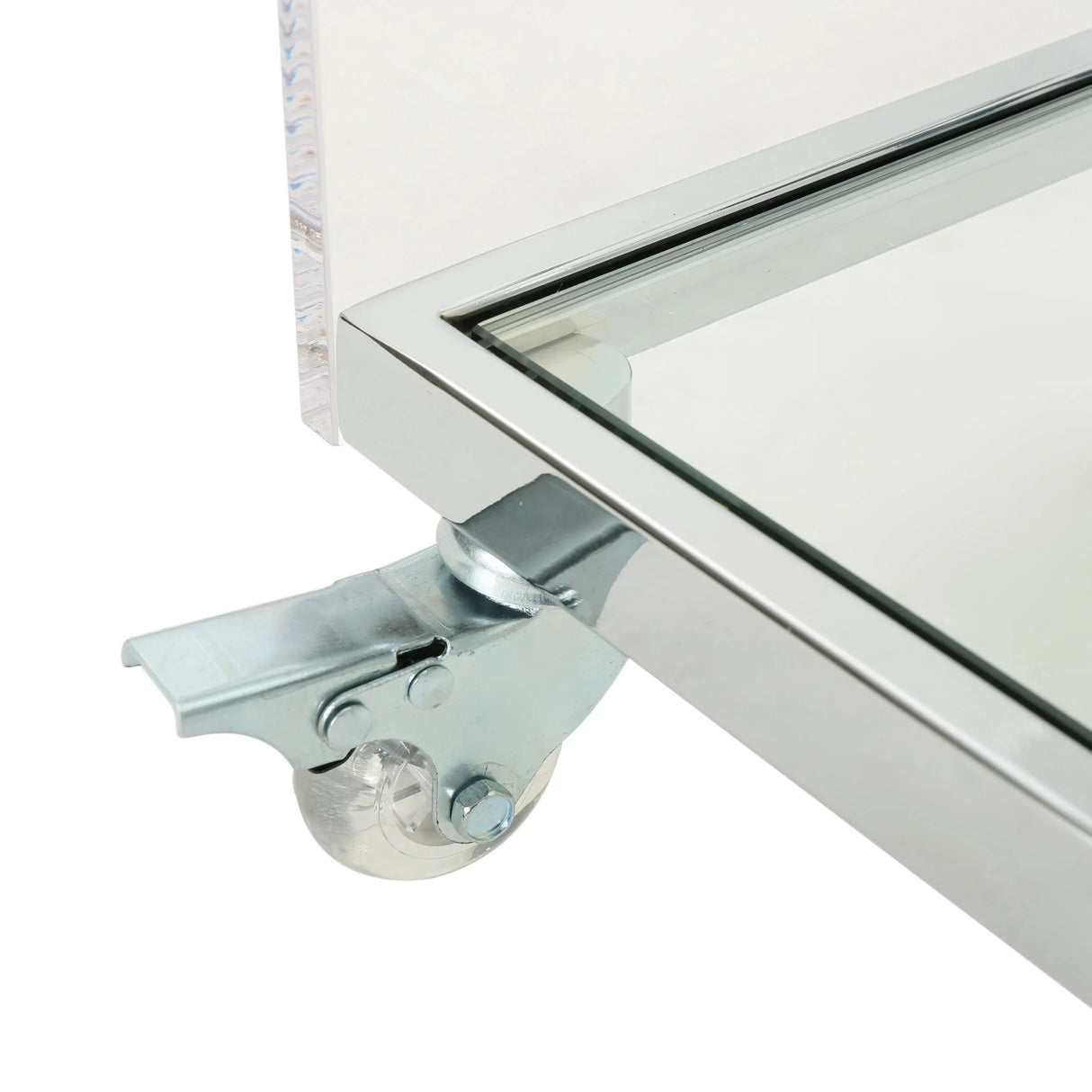 Acrylic Rattan Metal Frame Bar Cart With Tempered Glass Shelves - Omega Lifestyles