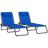 Outdoor Folding Steel Frame Chaise Lounge Chair