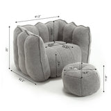 Soft Chenille High Resilient Foam Bean Bag Chair - Omega Lifestyles