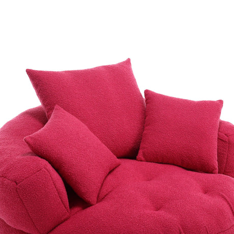 Modern Chenille Sponge Circular Sleeper Chair With Pillows - Omega Lifestyles