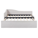 Twin Upholstered L-Shaped Daybed With Pop-Up Trundle - Omega Lifestyles