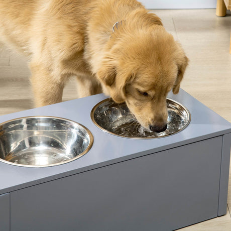 Elevated Raised Pet Feeder With Stainless Steel Bowls - Sleep Galleria