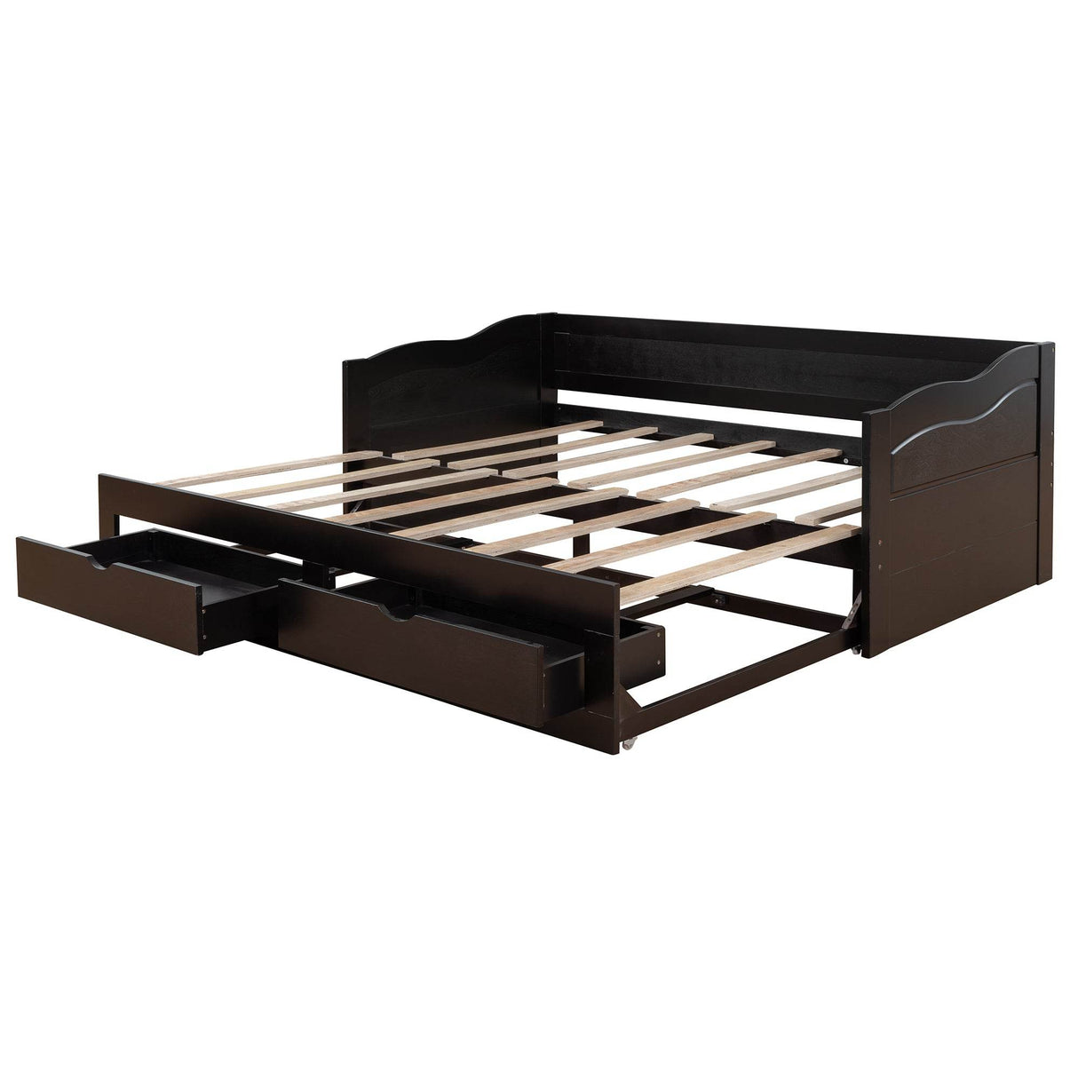 Twin Extendable Solid Wood Daybed With Trundle Drawers - Omega Lifestyles
