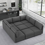 Modern 9-Seater Modular Armless Memory Foam Sofa - Omega Lifestyles