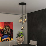 5-Light Adjustable Raindrop Glass Cluster Pendant Chandelier - Omega Lifestyles