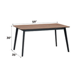 Rectangular Walnut Synthetic Wood Dining Table - Omega Lifestyles
