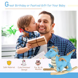 Kids Plush Dinosaur Ride-On Rocking Chair With Sounds - Omega Lifestyles