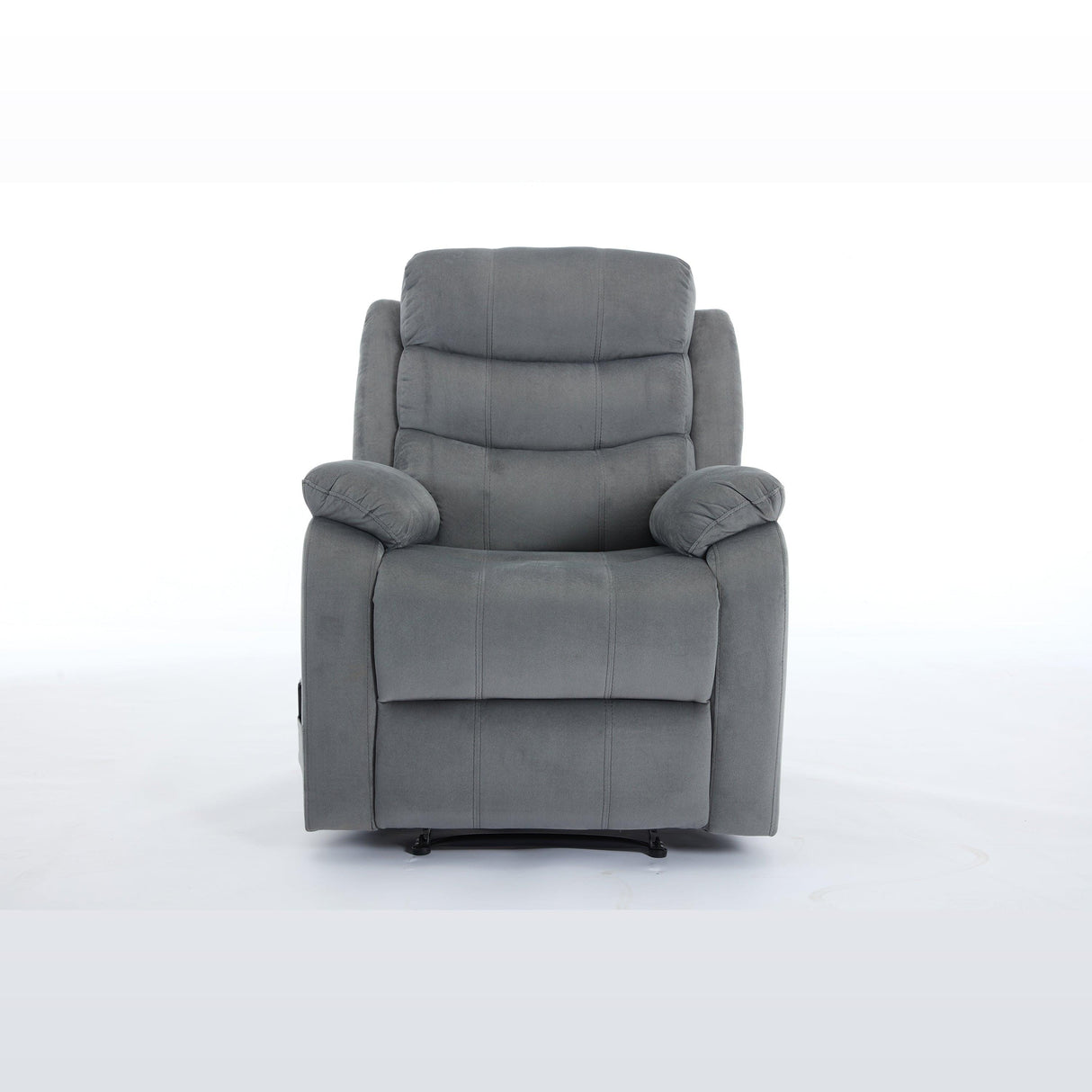 Plush Fabric Upholstered Manual Recliner Chair With Lumbar Massage - Omega Lifestyles
