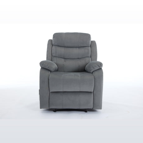 Plush Fabric Upholstered Manual Recliner Chair With Lumbar Massage - Omega Lifestyles