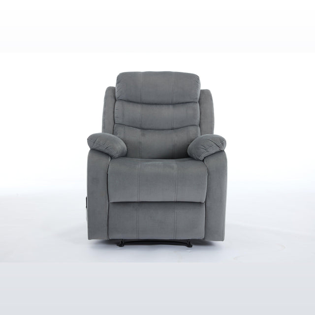 Plush Fabric Upholstered Manual Recliner Chair With Lumbar Massage - Omega Lifestyles