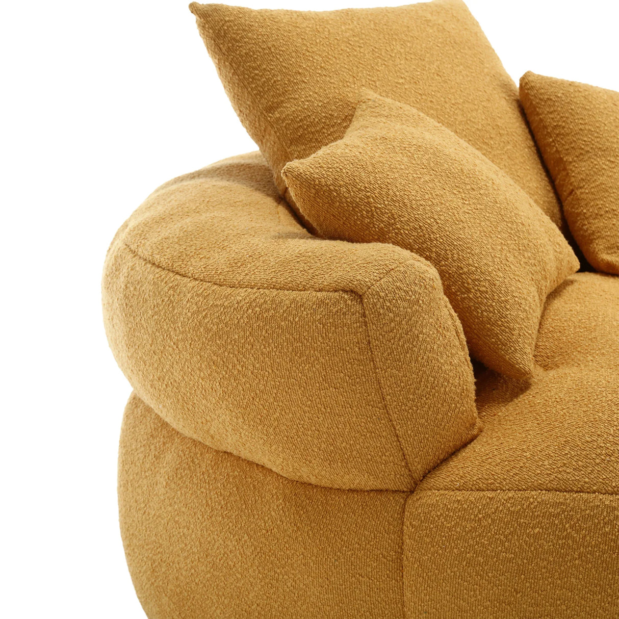 Modern Chenille Circular Sleeper Sofa With Throw Pillows - Omega Lifestyles
