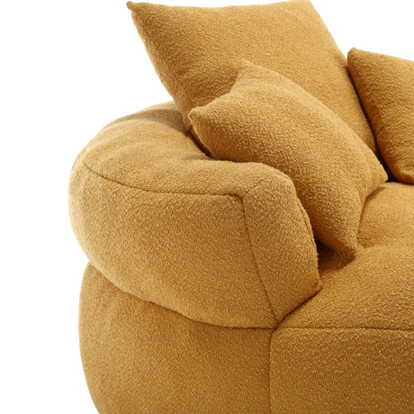 Modern Chenille Circular Sleeper Sofa With Throw Pillows - Omega Lifestyles