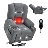 Power Lift Medium-Firm Chenille Upholstered Recliner Chair - Omega Lifestyles