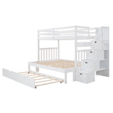 Stairway Twin-Over-Twin Full Bunk Bed With Trundle - Omega Lifestyles