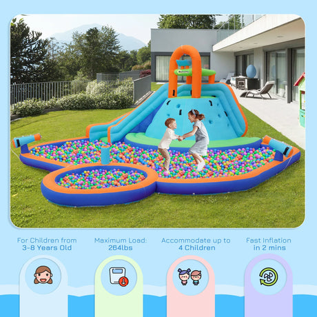 Kids Inflatable Water Slide Bounce House With Climbing Wall - Omega Lifestyles