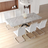 Modern Extendable MDF Metal Dining Table Set With Chairs - Omega Lifestyles
