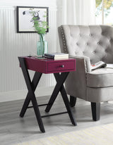 Modern Wood Accent Table With USB Port And Drawer - Omega Lifestyles