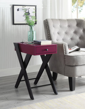 Modern Wood Accent Table With USB Port And Drawer - Omega Lifestyles