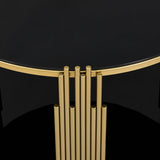 Modern Black Mirror Round Coffee Table With Shelf - Sleep Galleria