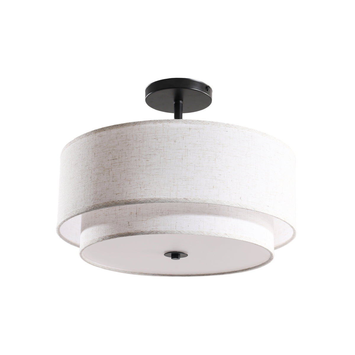Modern Fabric Upholstered Flush-Mount Ceiling Light Fixture