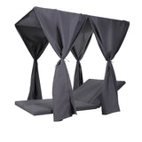 Waterproof Dark Grey Daybed Cushion And Curtains