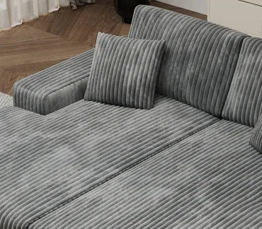 Convertible Corduroy Fabric Sleeper Sofa With Storage - Omega Lifestyles