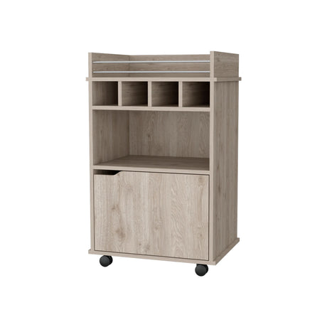 Modern Particle Board Wood Bar Cart With Wine Holders - Omega Lifestyles