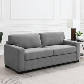 Grey Upholstered Contemporary Track-Arm Sleeper Sofa - Omega Lifestyles