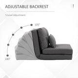 Adjustable 2-in-1 Linen Floor Sofa With Backrest - Omega Lifestyles