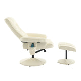 PU Leather Recliner Chair With Ottoman Heated Massage - Omega Lifestyles
